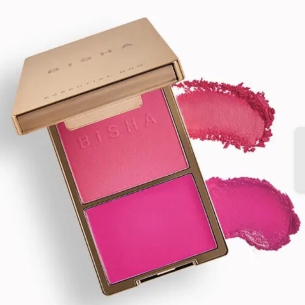 Bisha Essential Duo Blush Set Dubai Bright Pink Crème + Powder Blush 12g NIB! 💖